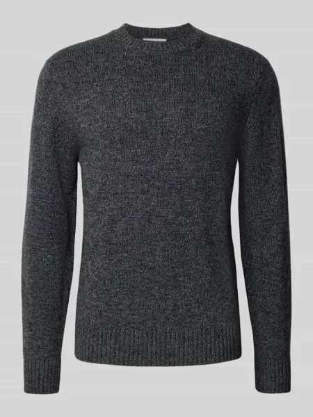 Sweter z dzianiny o kroju regular fit z mieszanki wełny model „ANTE” Casual Friday czarny