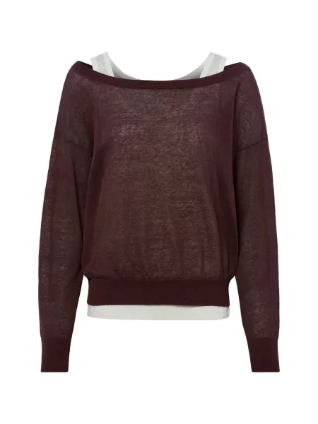 Dzianinowy sweter Boss brązowy