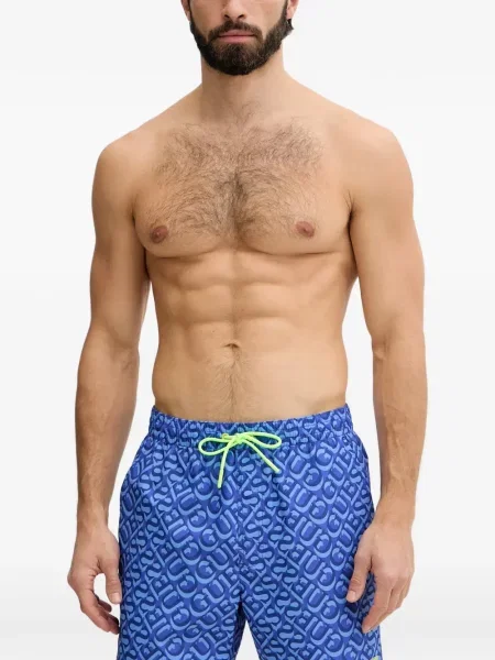 Slip de baie Guess cu imagine cu cordon albastru