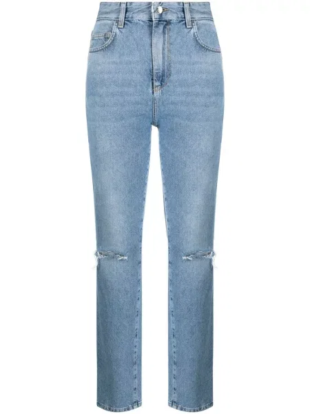 Proste jeansy Liu Jo z dziurami niebieskie