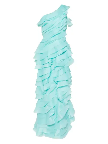 Sukienka Saiid Kobeisy z organzy garniturowa niebieska