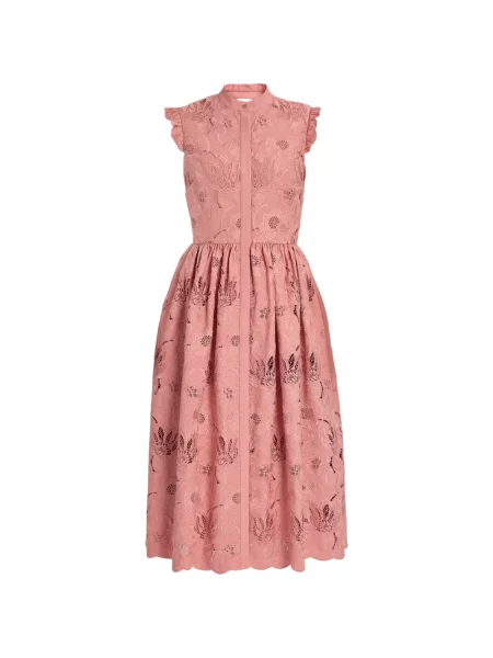 Rochie midi Erdem fără mâneci cu model floral roz
