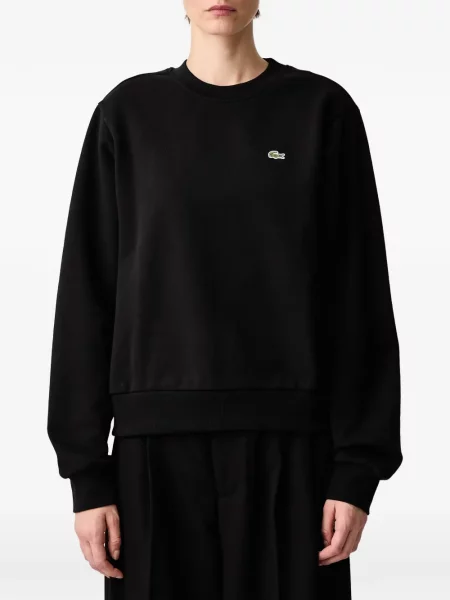 Hanorac crewneck Lacoste cu decolteu rotund negru