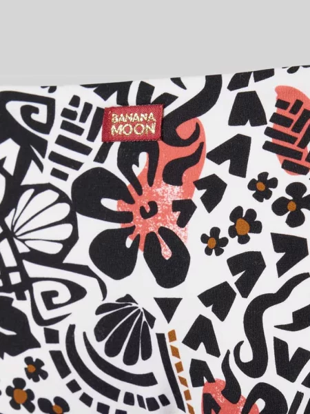 Spodnie bikini o kroju slim fit z kwiatowym nadrukiem na całej powierzchni Model Jaka' Banana Moon czarny