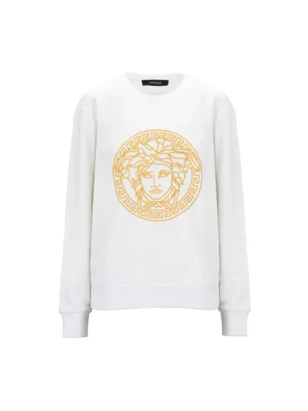 Haftowana bluza nierozpinana Versace biała