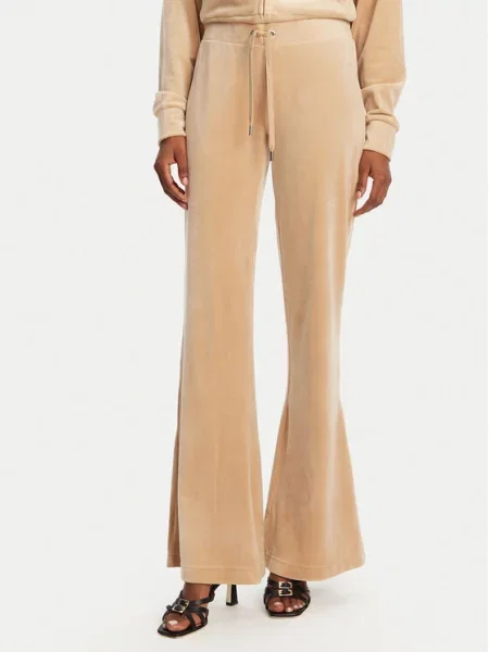 Juicy Couture Spodnie dresowe Christine Flared Leg beżowy