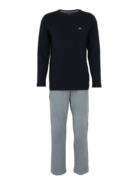 Emporio Armani Pijama lungă bleumarin / pastel albastru