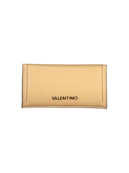 Lniany portfel Valentino Bags beżowy