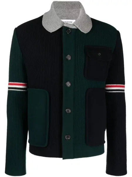 Cardigan Thom Browne de lână verde