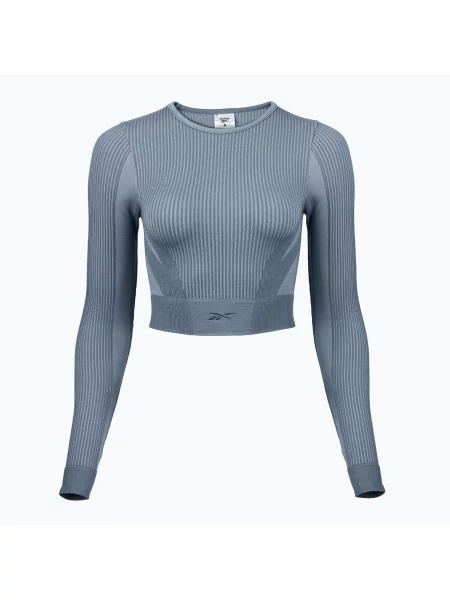 Fitness tričko longsleeve Reebok RBK Lab Seamless Crop upgrade blue modré