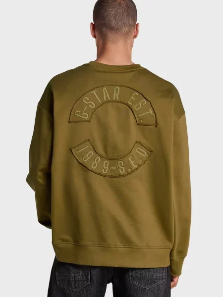 Світшот G-star Raw з аплікацією оливковий