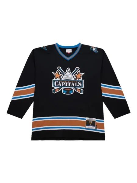 Cămașă Mitchell & Ness cu decolteu în V negru