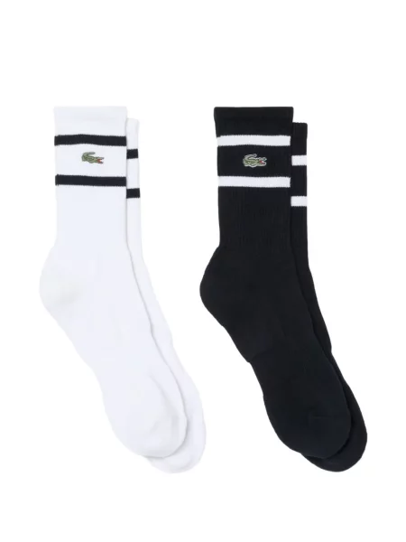 Șosete Lacoste cu dungi cu aplicații negru