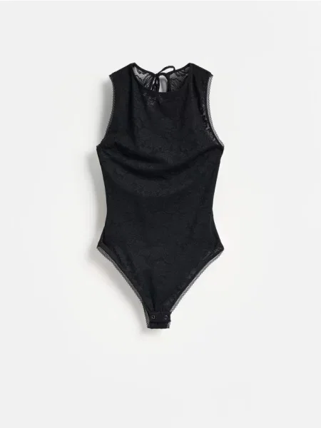 Reserved Body cu dantelă negru