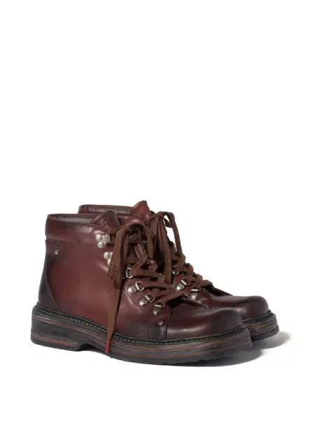 Botine Miu Miu din piele maro