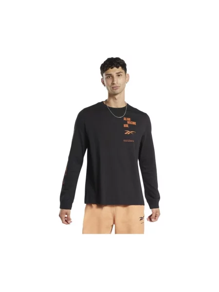 Majica dugih rukava Reebok Sport sa dugačkim rukavima crna