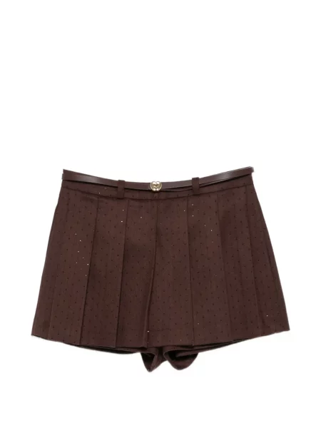 Cu centură pantaloni scurți Maje maro