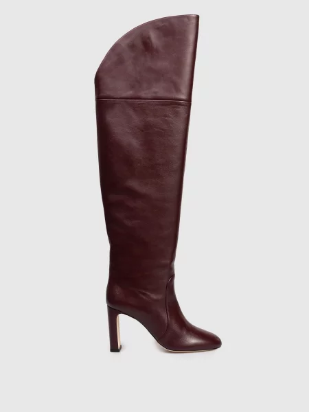 Шкіряні ботфорти BABETTE Stuart Weitzman бордові