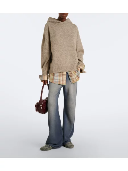 Pantaloni Acne Studios din fleece albastru