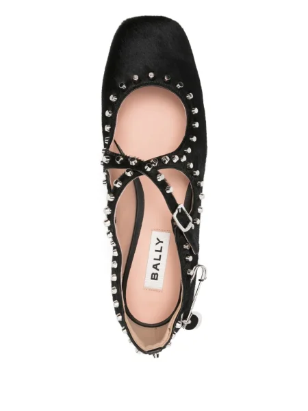 Balerini Bally din piele negru