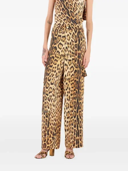 Pantaloni cargo Roberto Cavalli cu imagine maro