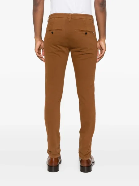 Pantaloni Dondup din țesătură twill maro