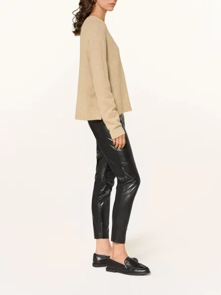 Boss Legginsy Taskin Z Imitacji Skóry schwarz czarne