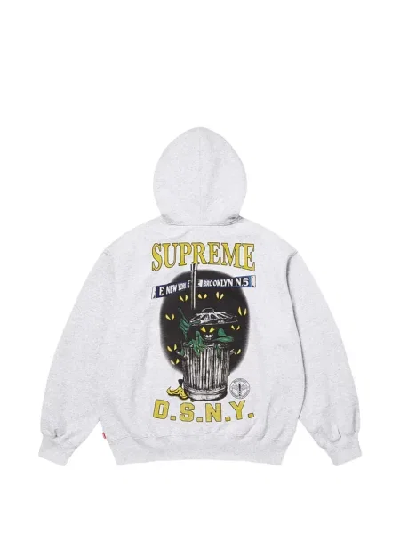 Hanorac cu glugă Supreme cu imagine gri