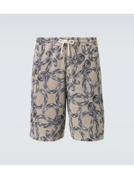 Bermude Loewe din material terry bej