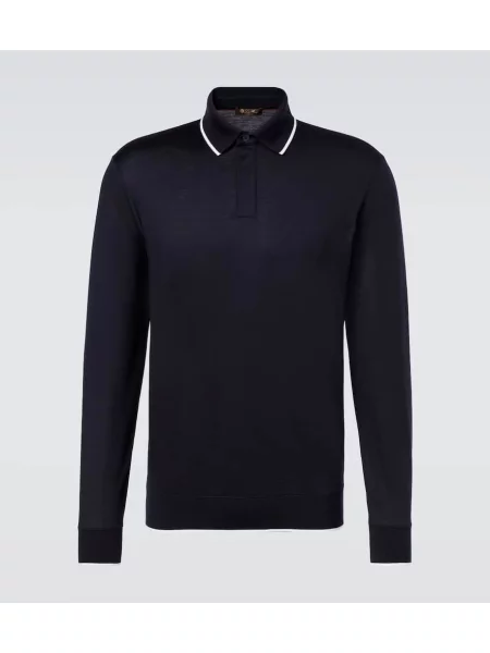 Polo Loro Piana de lână albastru