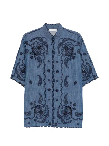 Bluză Zimmermann cu model paisley albastru