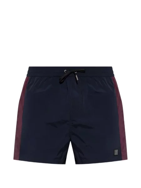 Slip de baie Dsquared2 cu dungi cu autograf albastru