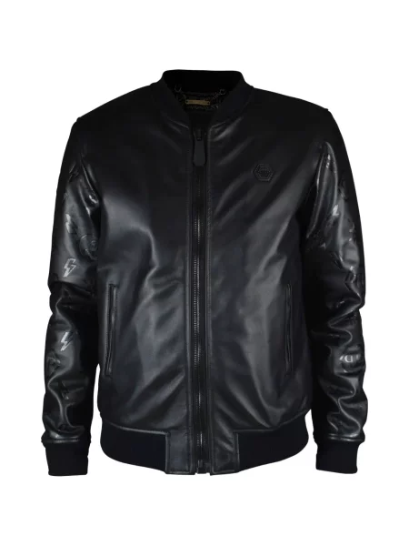 Geanta de piele Philipp Plein negru