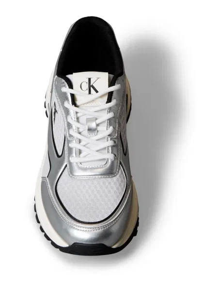 Sneakers Calvin Klein Hike Runner Laceup Mesh Mix Met argintiu