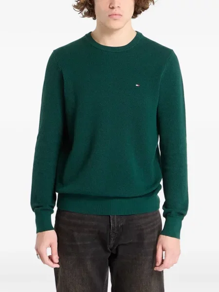 Pulover Tommy Hilfiger cu autograf verde