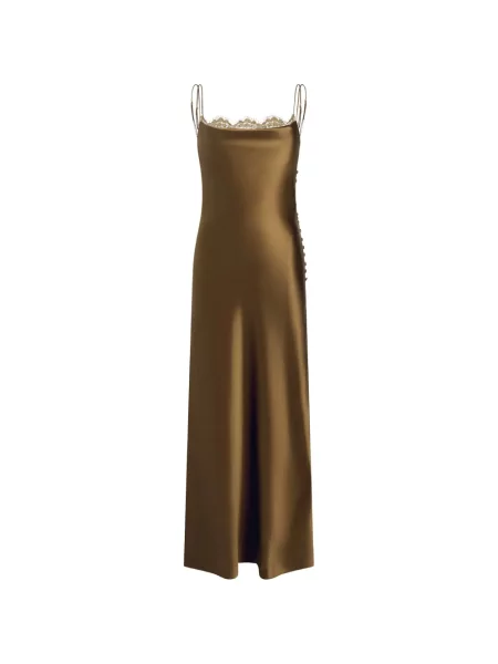 Rochie maxi Adam Lippes din dantelă maro