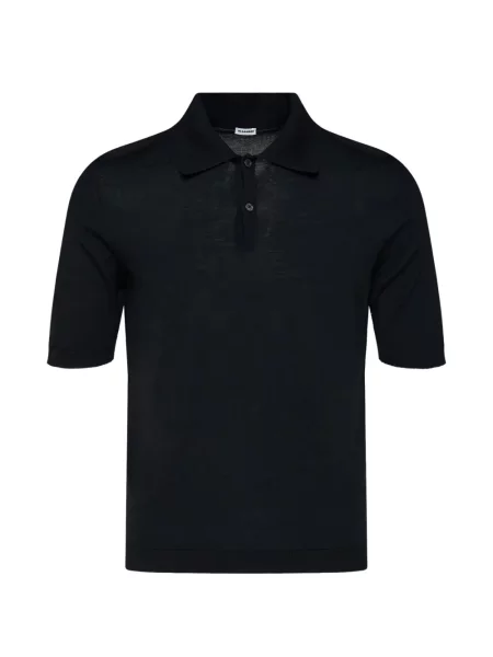 Scurt tricou polo Jil Sander tricotate negru