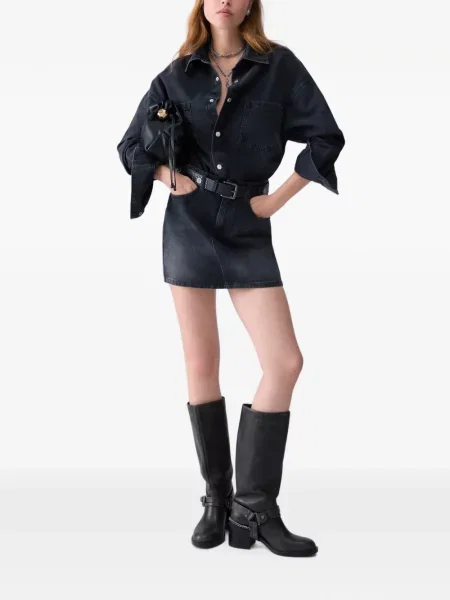 Scurt cu centură rochie din denim Liu Jo negru