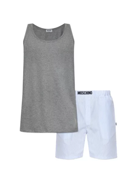Pijamale Moschino cu dungi gri