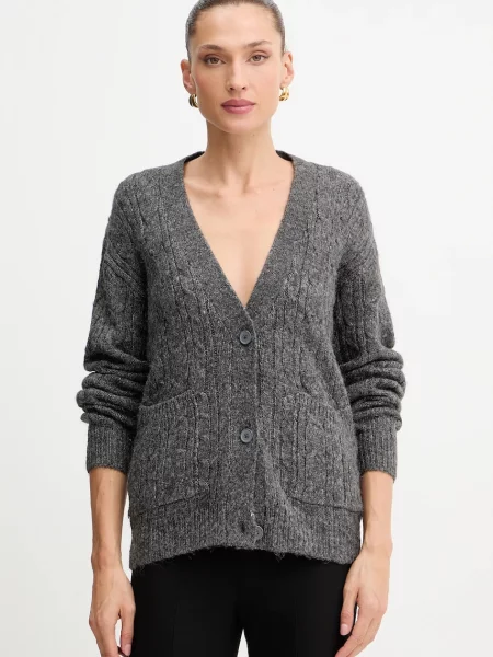 Silvian Heach kardigan z domieszką wełny VALBUENA szary