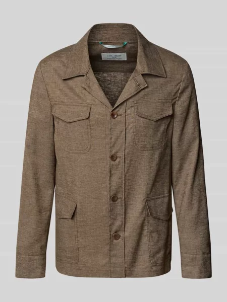 Kurtka koszulowa o kroju regular fit z mieszanka lnu model Taddeo' Carl Gross