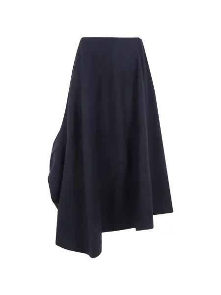 Fustă midi Comme Des Garçons asimetrică drapată albastru