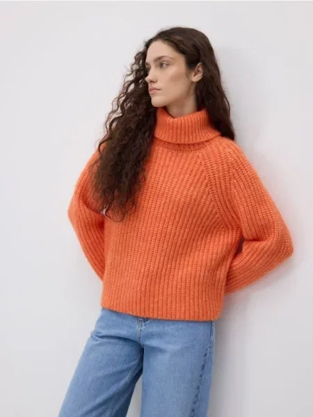 Reserved Структурована водолазка помаранчевий