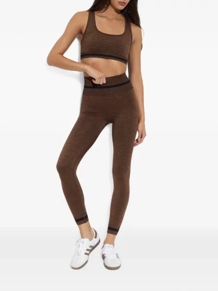 Leggings The Upside cu dungi maro