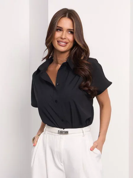 Сорочка ISSA Plus комбінований верх чорний