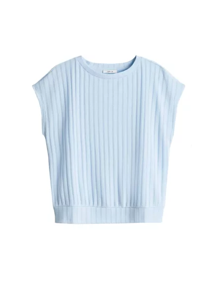 Krótki sweter Opus z krótkim rękawem niebieski