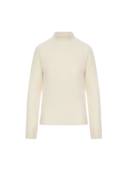 Sweter z golfem Max Mara Studio wełniany beżowy