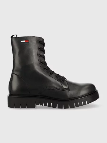 Botki Tommy Jeans w miejskim stylu czarne