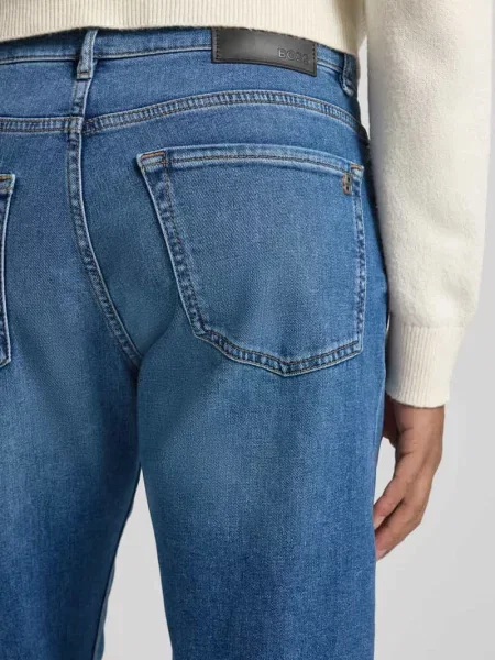 Jeansy krój regular fit z mieszanki bawełny model „RE.MAINE BO DAY” Boss Orange niebieskie