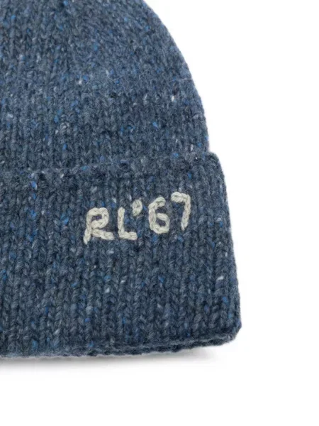 Căciulă Polo Ralph Lauren tricotate chunky în carouri gri